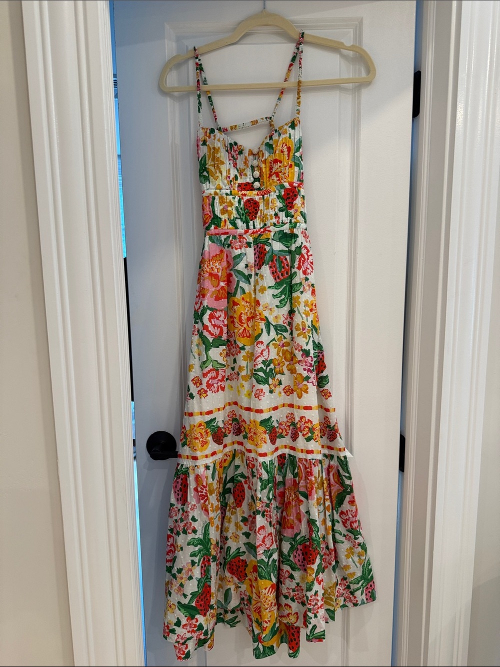 Farm Rio floral sketch midi dress